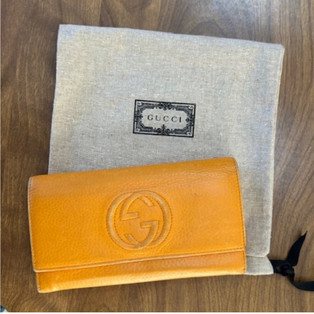 Authentic Golden Gucci Bifold wallet
